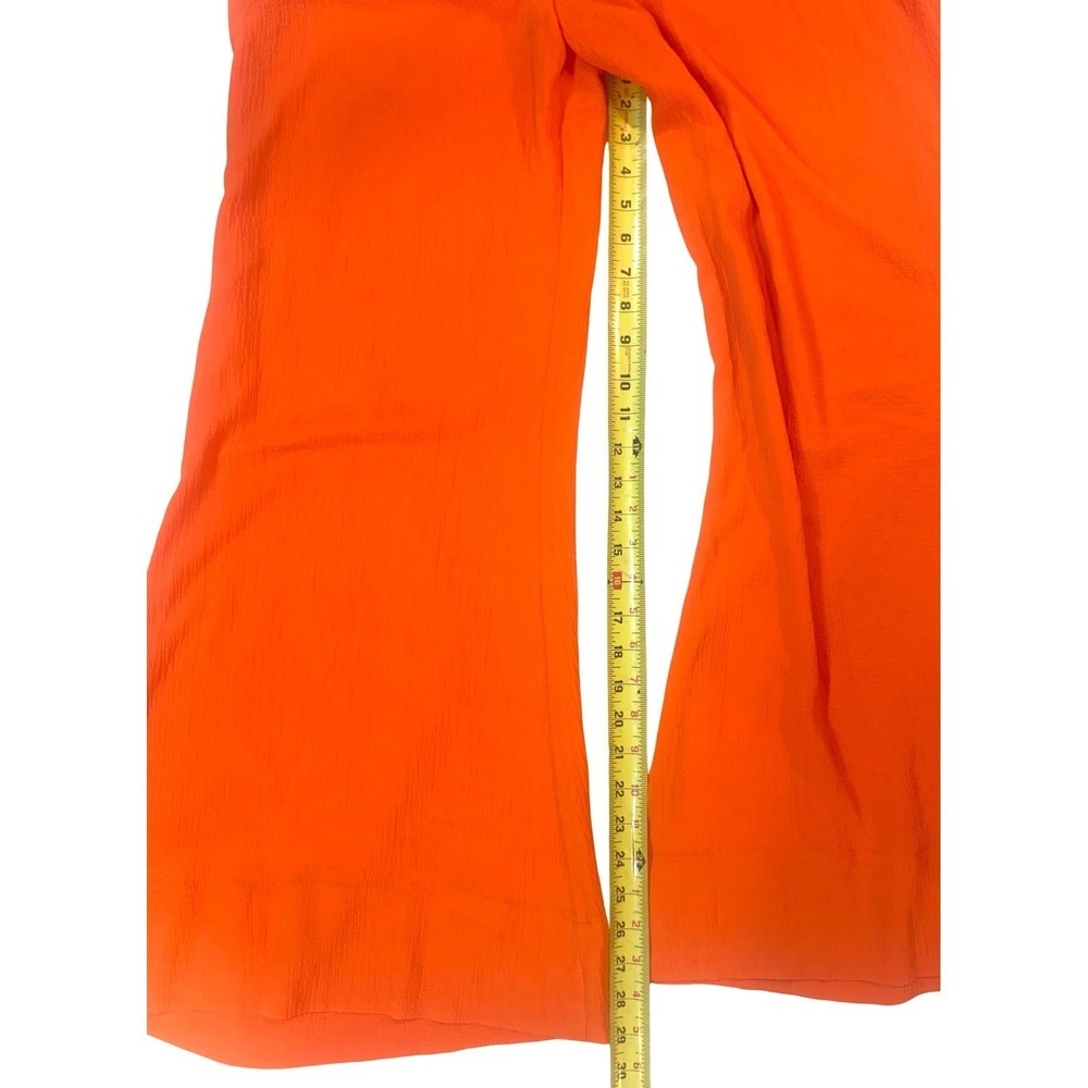 Solid & Striped Tangerine Roya Wide Leg Seersucker Resort Pants Cover Up Size L - Picture 4 of 8